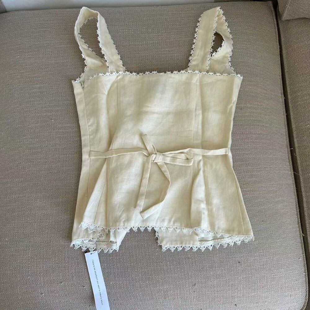Reformation Cream Viola Button Front Tank - Picture 9 of 16